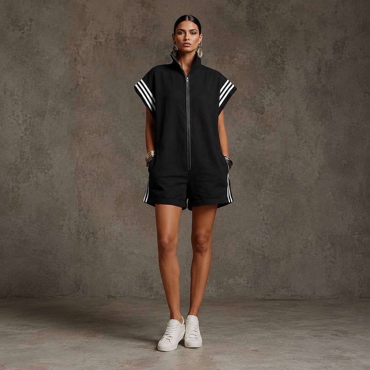 Luna | Zip-Front Casual Romper
