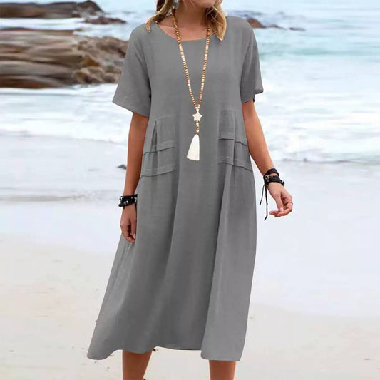 Elena | Relaxed Pocket Midi Dress
