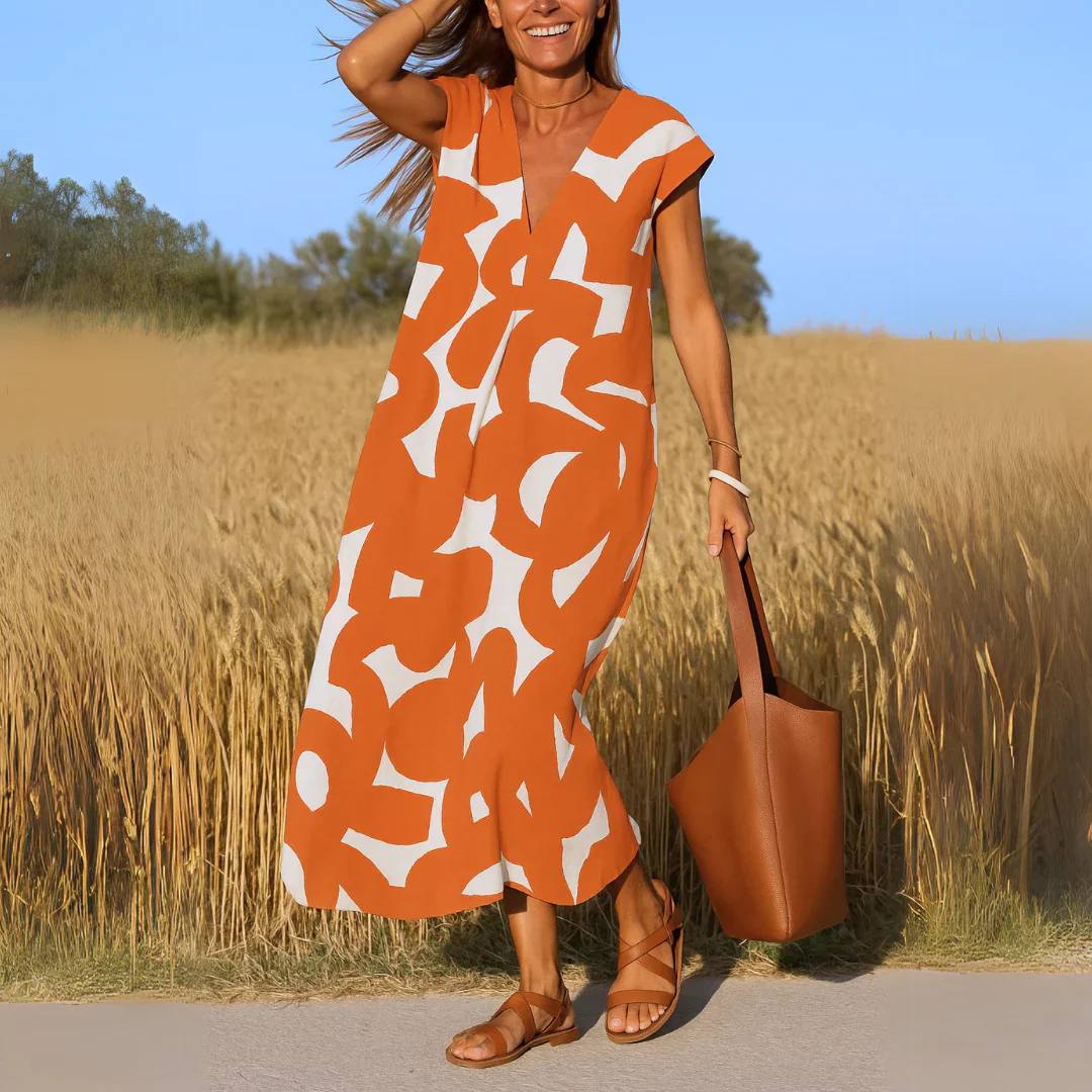 Josephine | Abstract Monochrome Maxi Dress