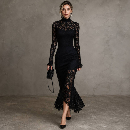 Estelle | Midnight Lace Elegance Dress