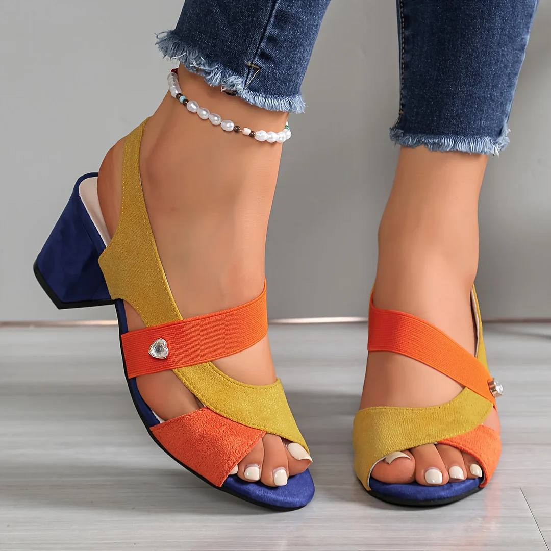 Aurora | Sunset Cross-Strap Heels