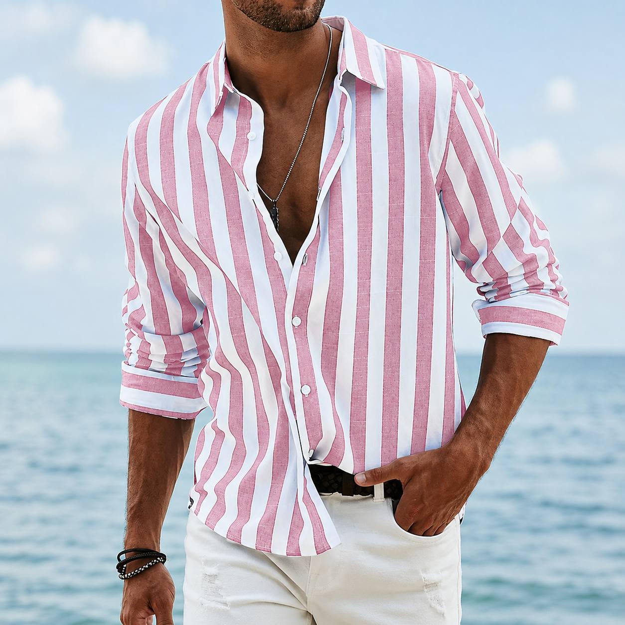 Sebastian | Coastal Stripe Linen Shirt