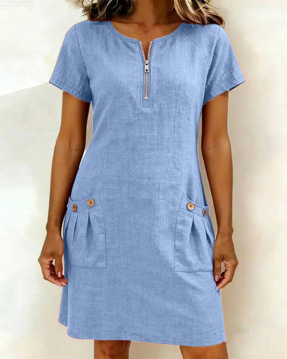 Emilia | Casual Zip Pocket Dress