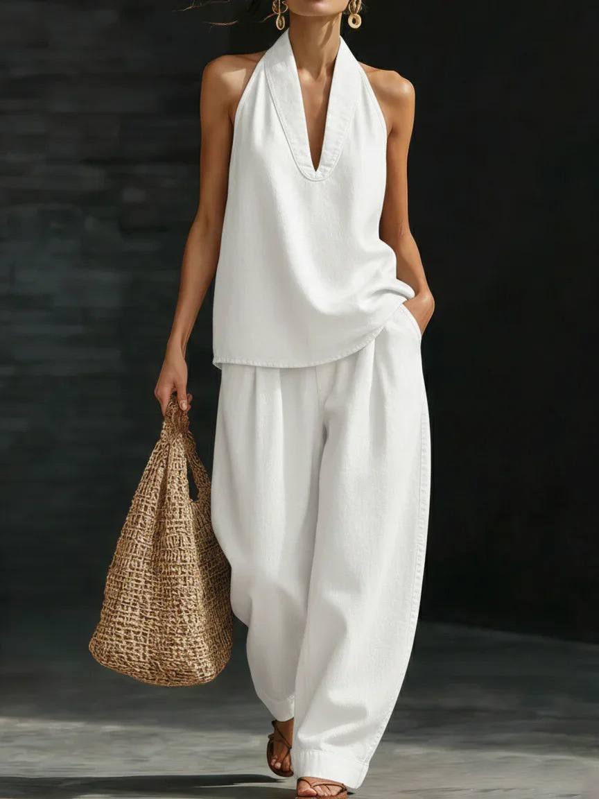 Naomi | Cotton Halter Lounge Set