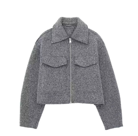 Women's Cropped Shacket Jacket