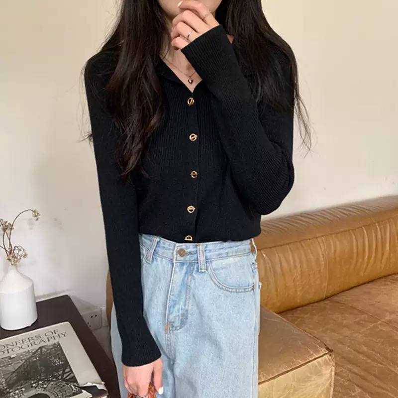 Women's Ribbed Knit  Long Sleeve Slim Fit Cardigan