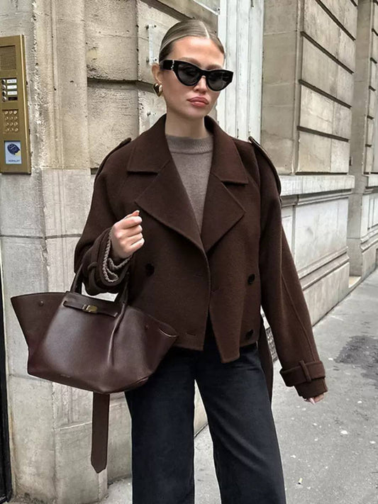 Women's Cropped Belted Jacket