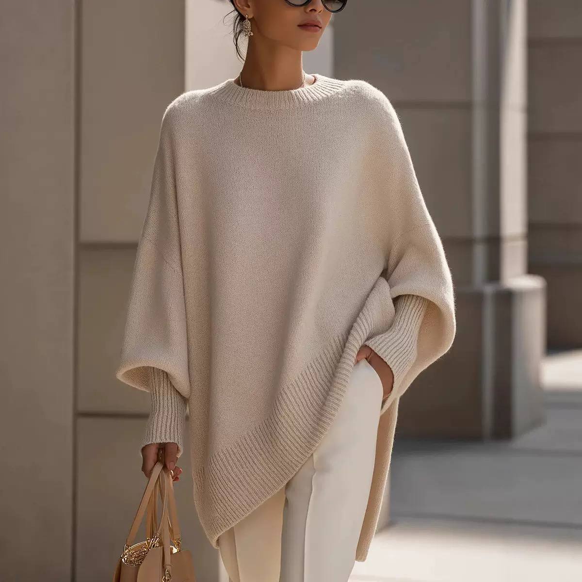 Women's Oversized Batwing Knit Sweater