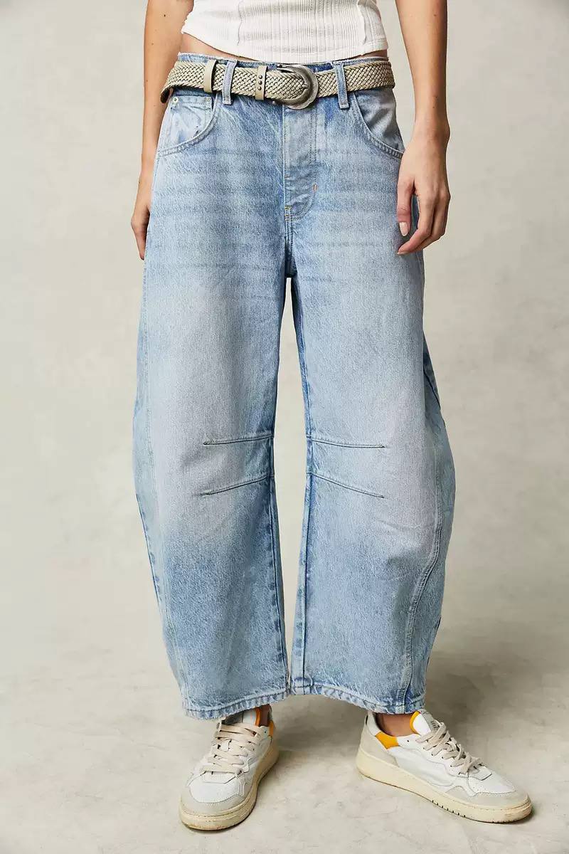 Women's High Waisted Barrel Leg Jeans