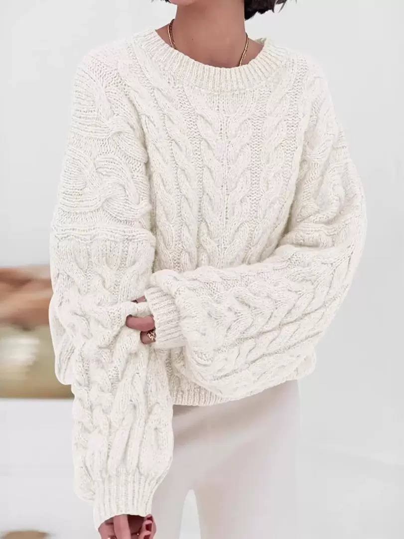 Women's Oversized Cable Knit Chunky Sweater