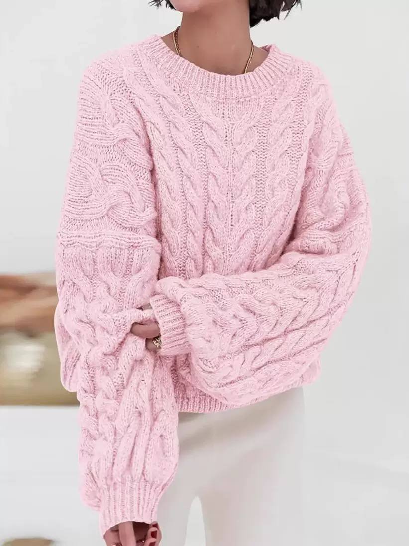 Women's Oversized Cable Knit Chunky Sweater