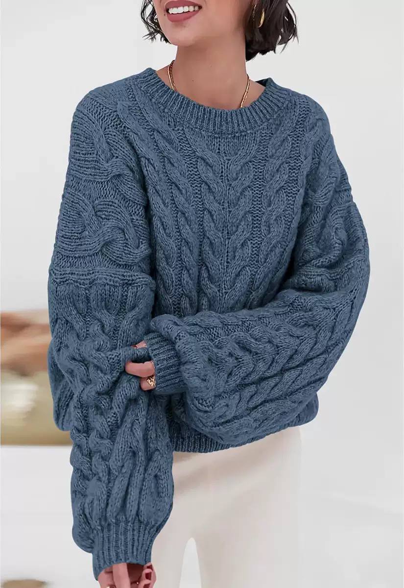 Women's Oversized Cable Knit Chunky Sweater