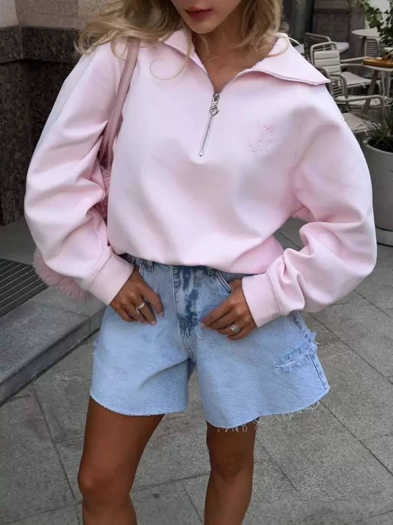 Women's Half Zip Oversized Sweatshirt