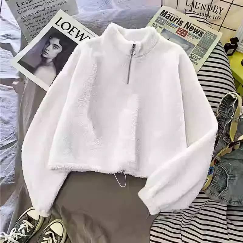 Women's Sherpa Fleece Half Zip Oversized Sweatshirt