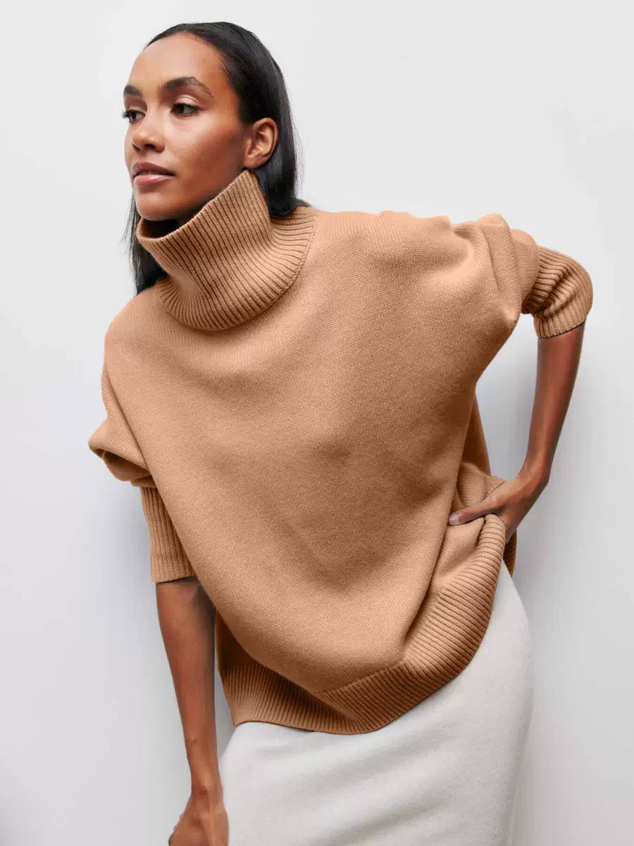 Women's Oversized Turtleneck Knit Sweater