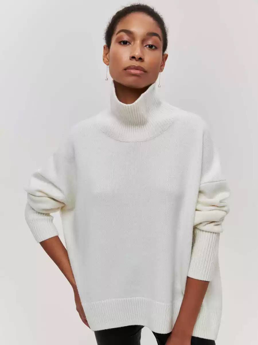 Women's Oversized Turtleneck Knit Sweater
