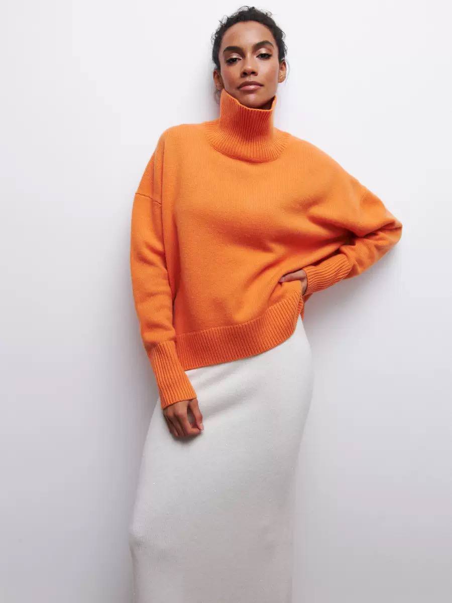 Women's Oversized Turtleneck Knit Sweater