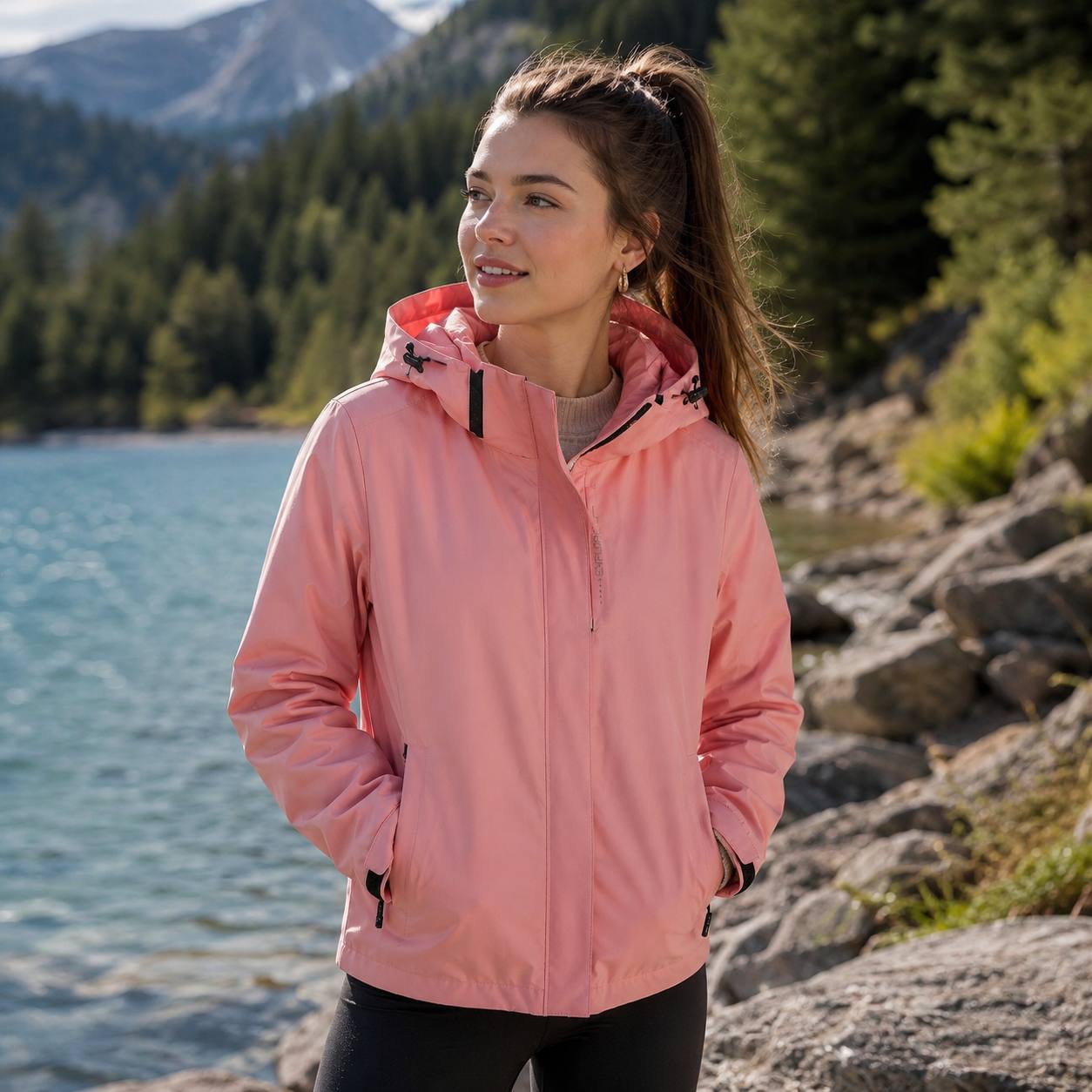 Women's Waterproof Hooded Windbreaker Jacket