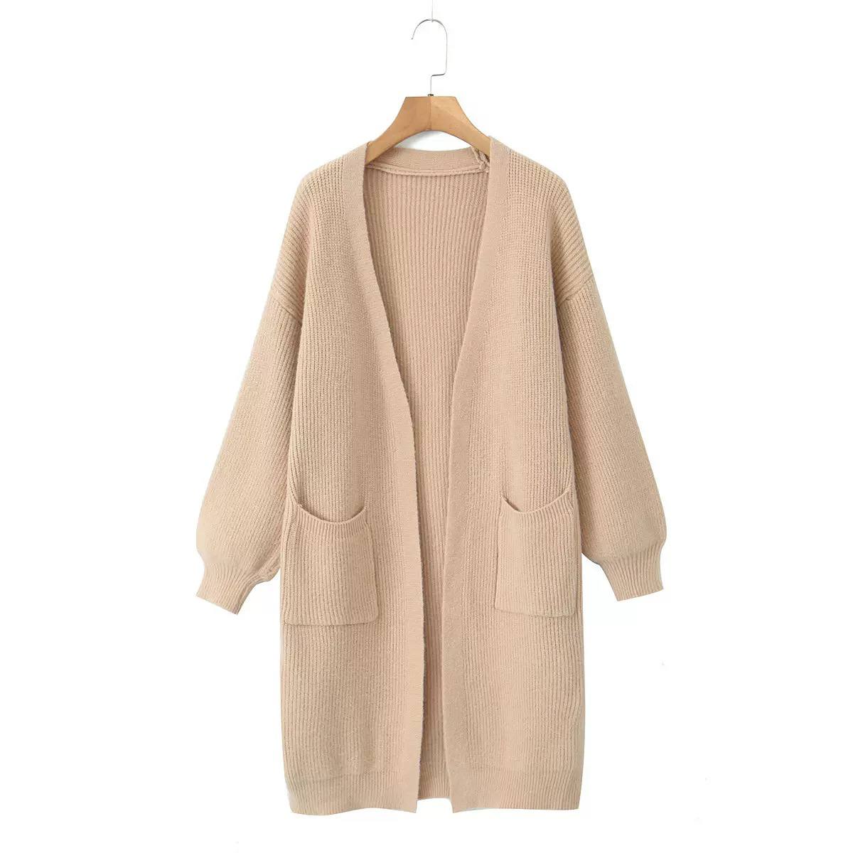 Women's Open Front Longline Knit Cardigan
