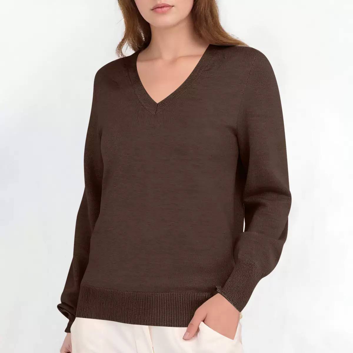 Women's Lightweight V Neck Knit Sweater
