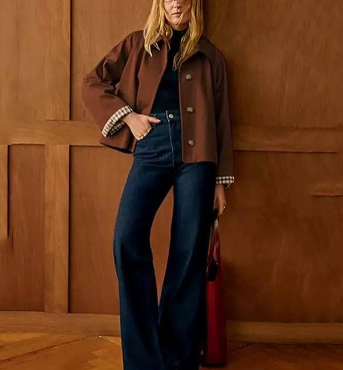 Women's Cropped Button Jacket