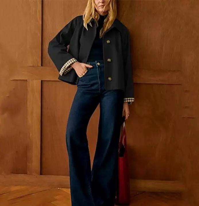 Women's Cropped Button Jacket