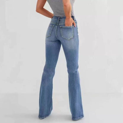 Women's High Waist Bootcut Stretch Cotton Jeans