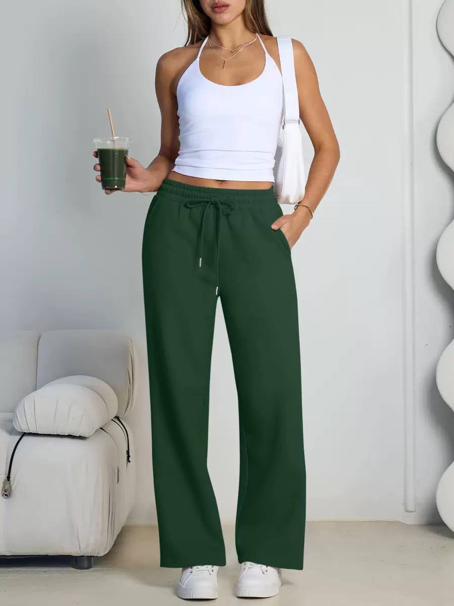 Women's Drawstring Wide Leg Lounge Pants