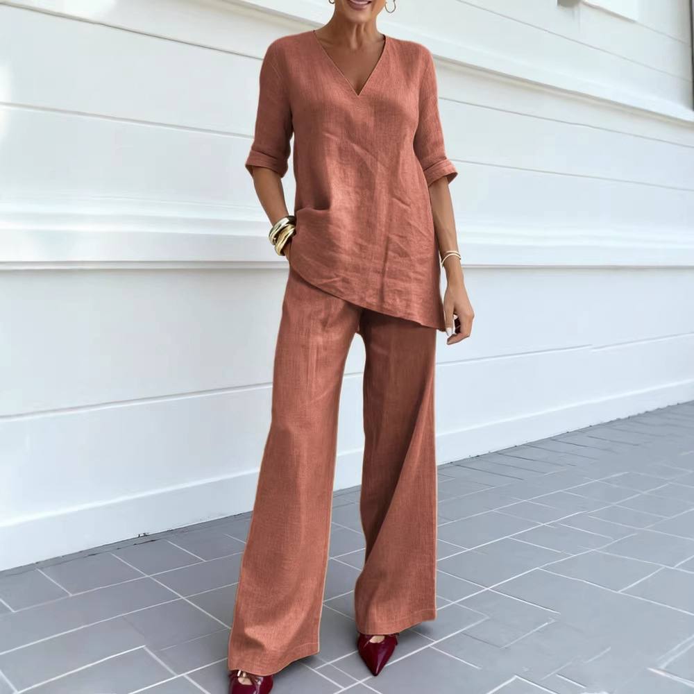 Women's V Neck Lounge Matching Set