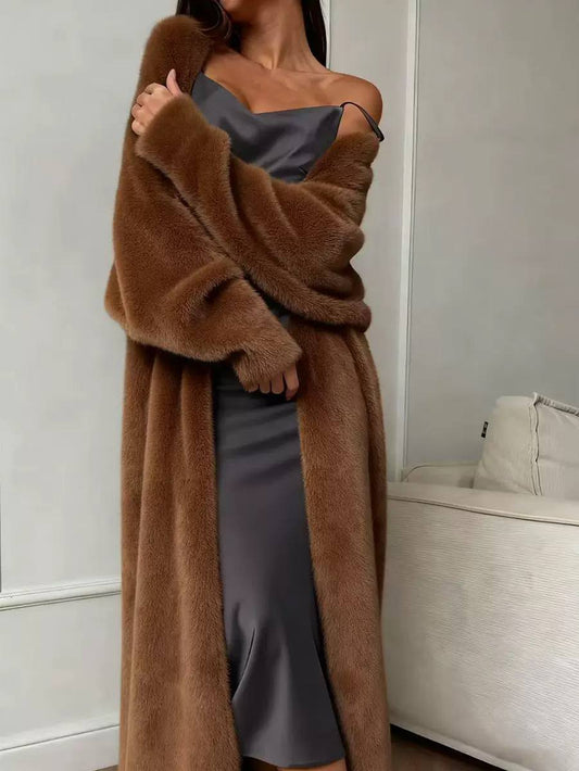 Women's Faux Fur Long Maxi Coat