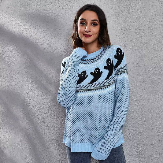 Women’s Halloween Ghost Knit Sweater