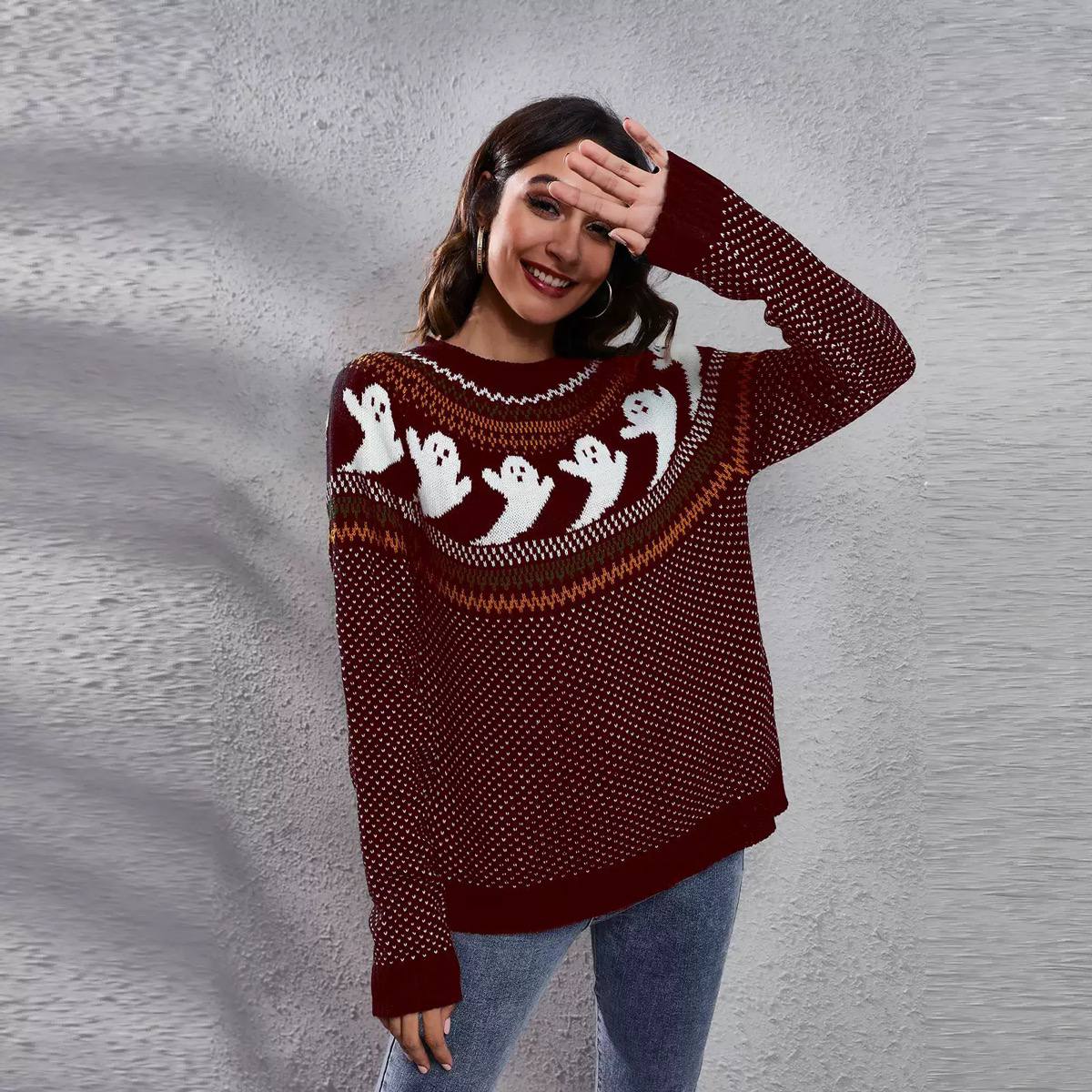 Women’s Halloween Ghost Knit Sweater