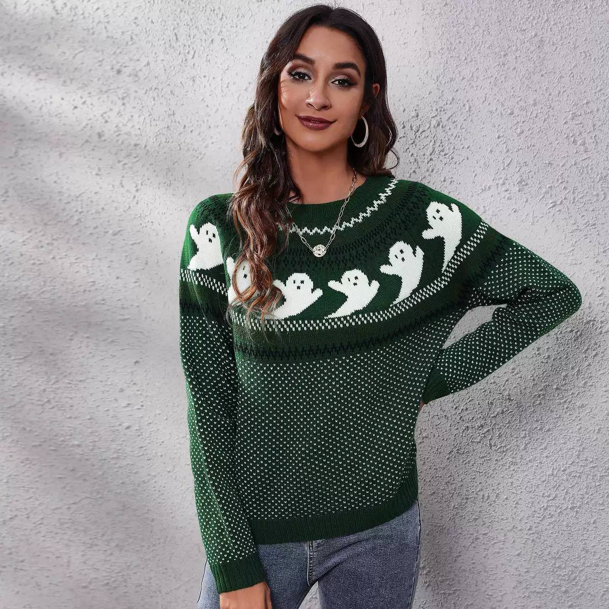 Women’s Halloween Ghost Knit Sweater
