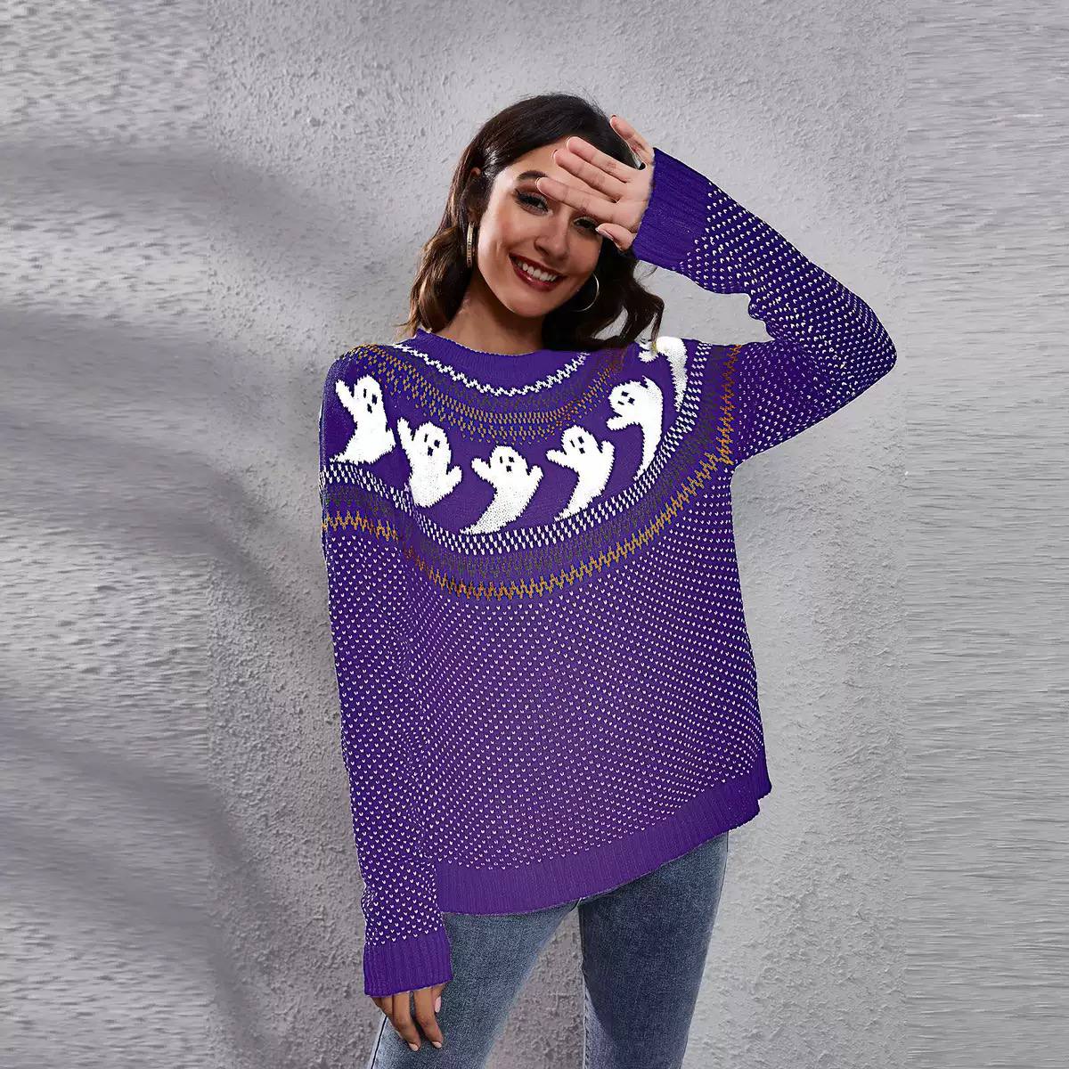 Women’s Halloween Ghost Knit Sweater