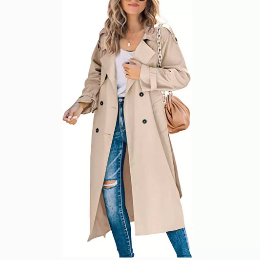 Women’s Classic Long Double-Breasted Trench Coat
