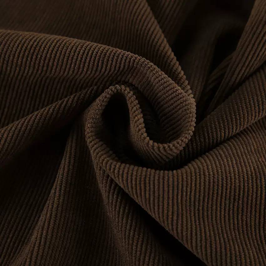 Corduroy Mini Skirt High Waist, Belted Design, Side Pockets & A-Line Fit