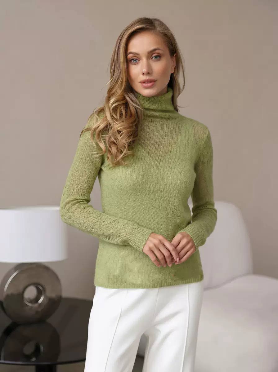 Turtleneck Knit Sweater – Long Sleeve, Lightweight Knit & Relaxed Fit