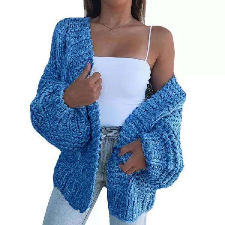 Chunky Knit Cardigan – Oversized Balloon Sleeve