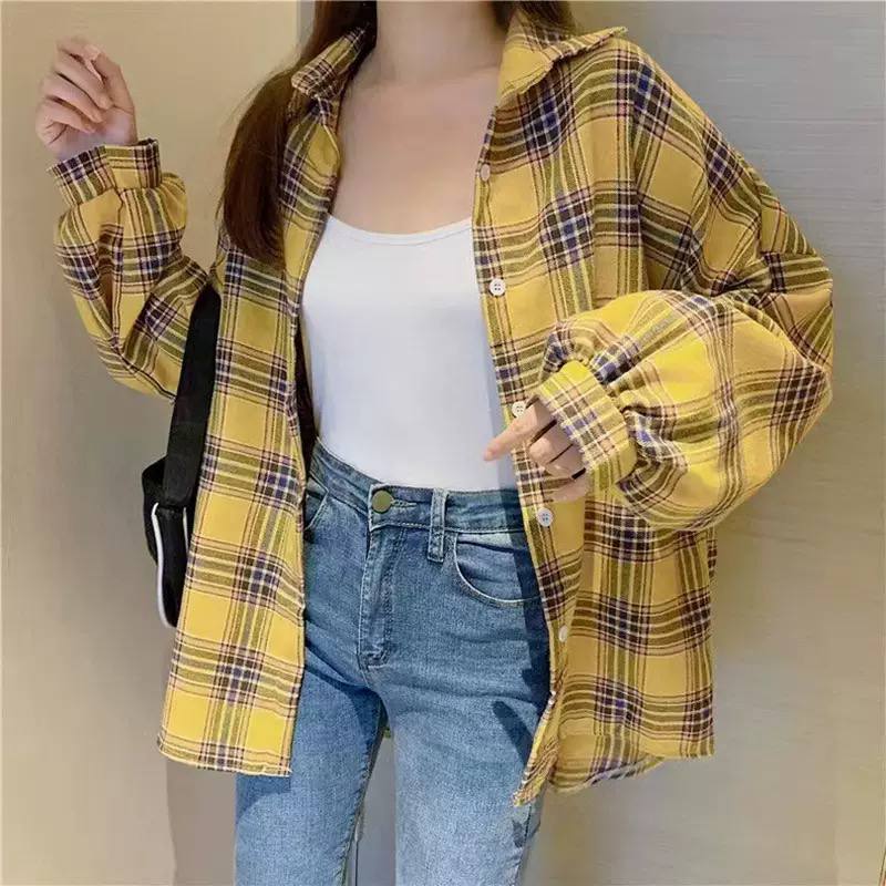 Oversized Plaid Shirt Jacket – Long Sleeve Button-Up Checkered Shacket with Relaxed Fit