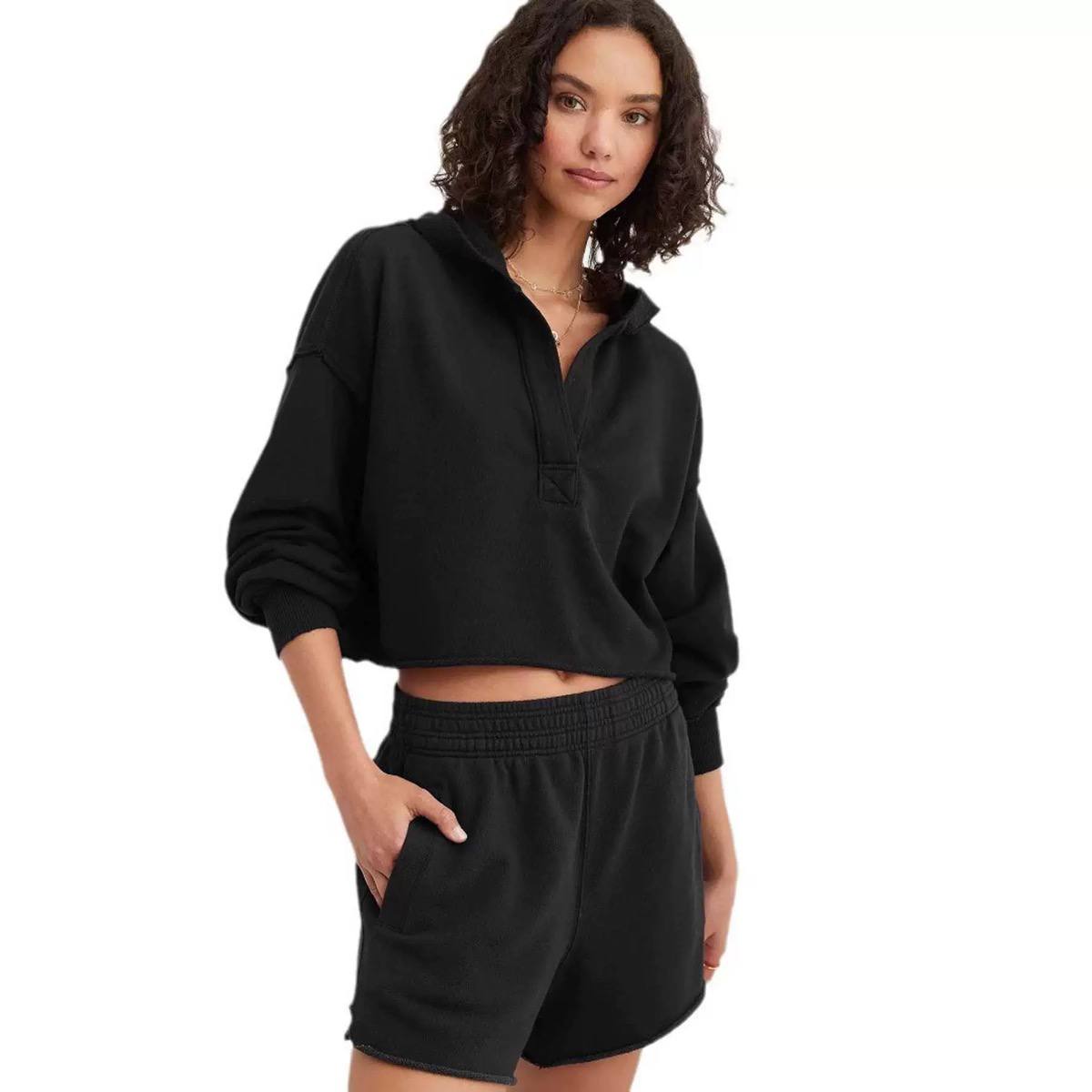 Women’s Oversized Half-Zip Hoodie | Relaxed Drop Shoulder Sweatshirt