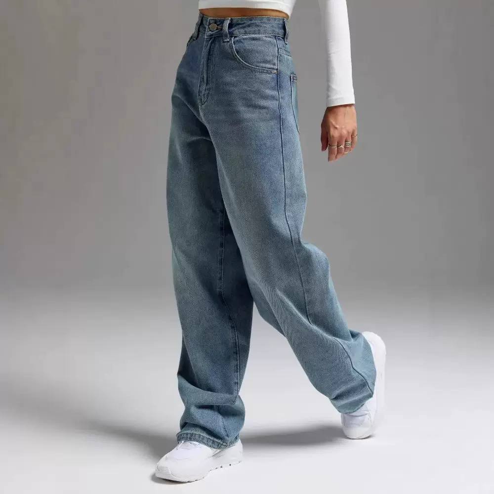 Women’s High-Waisted Baggy Wide-Leg Jeans | Relaxed Fit Denim