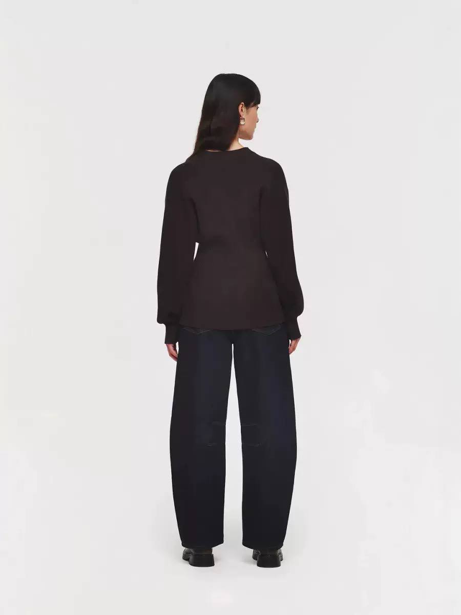 Women’s V-Neck Button-Front Knitted Cardigan | Ribbed Waist Sweater