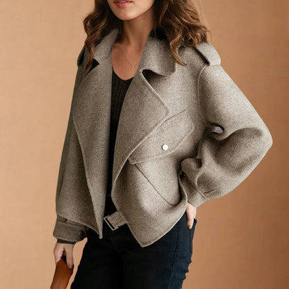 Women’s Oversized Short Coat | Relaxed Lapel Tailored Jacket