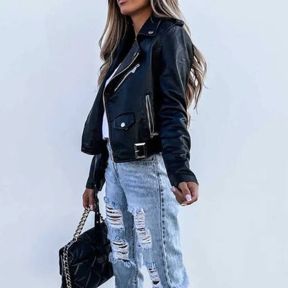 Women’s Biker Jacket | Asymmetric Zip Moto Jacket