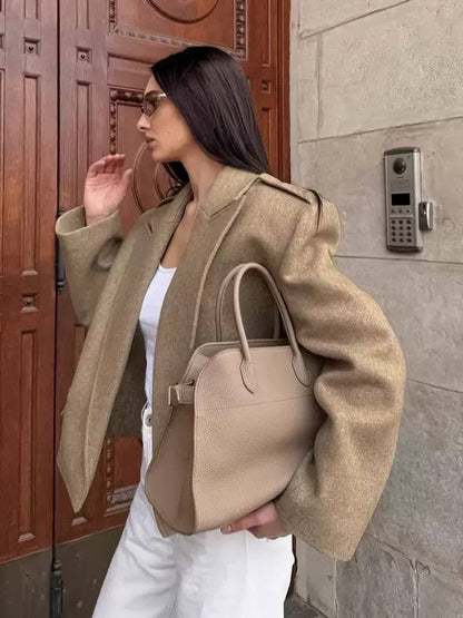 Women’s Structured Tailored Blazer with Notched Lapels and Shoulder Epaulette Detail