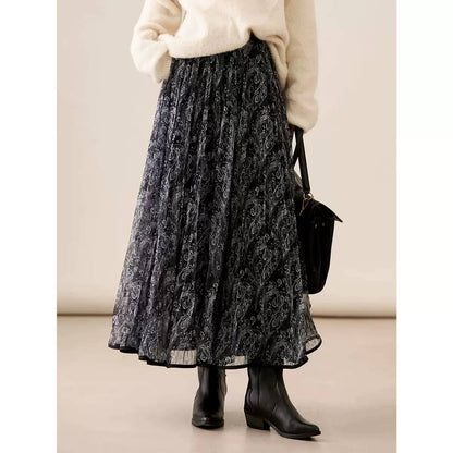 Women's Paisley Layered Flowing Maxi Skirt