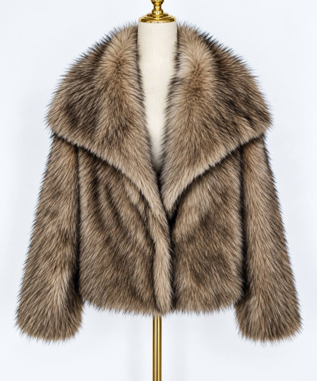 Women's Plush Wide-Collar Short Jacket – Animal