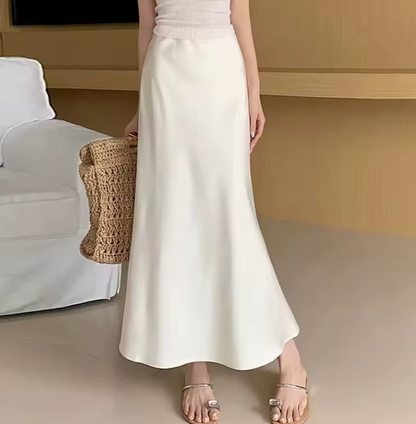 Ava | Flow Satin Midi Skirt