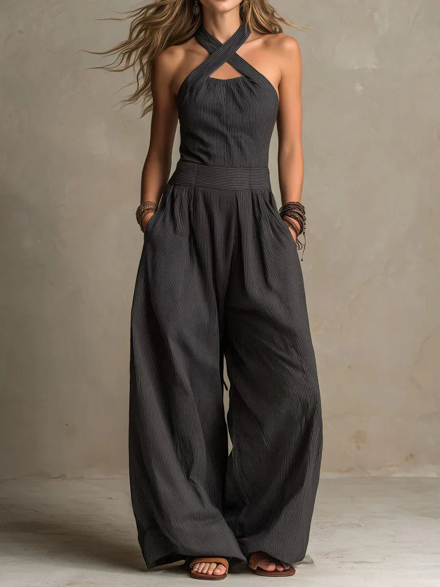 Sienna | Linen Cross-Back Jumpsuit